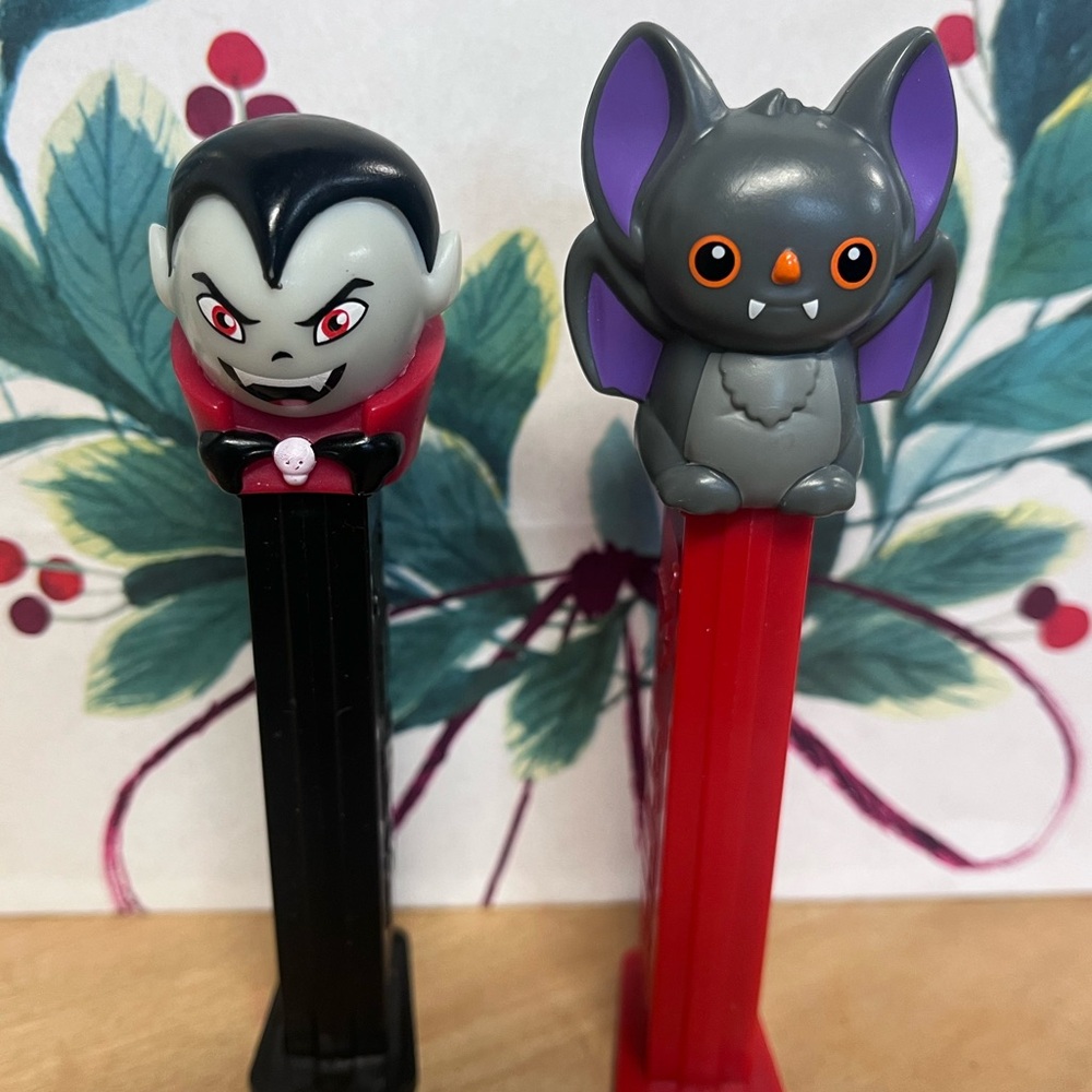 Pez Vampire and Bat Dispensers.